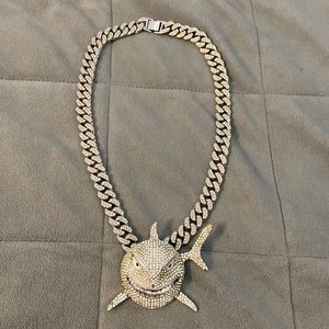 Bruce the Shark from Finding Nemo. Lab processed diamonds. Pearl colored.